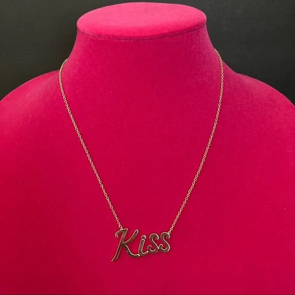 Kiss Necklaces | Gold Tone | Size 8" Adjustable | Excellent Condition - Picture 2 of 3